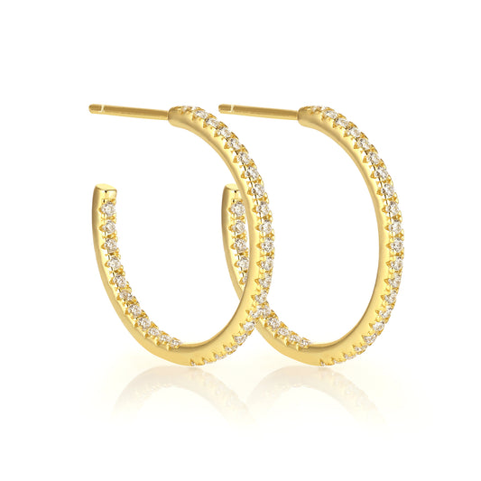 Sophia Pave Hoops in GOLD